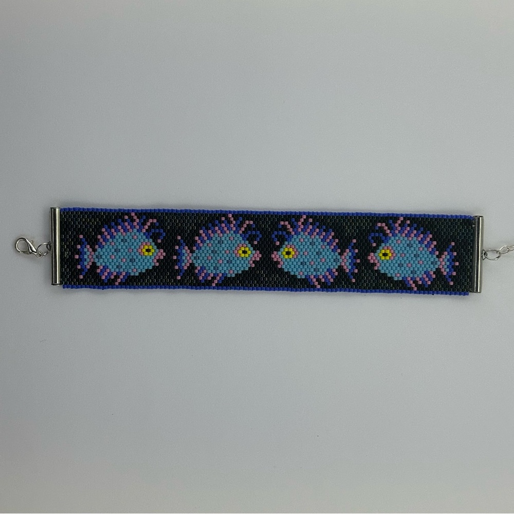 Colorful Peyote Weave Parrotfish Beaded Bracelet